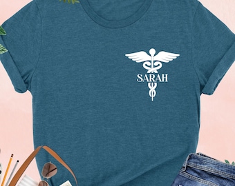 Custom Medical Shirt, Medical Caduceus Symbol, Custom Nurse Gift, Medical Tech Tee, Doctor, Nurses Week, Healthcare Worker, School Nurse Tee