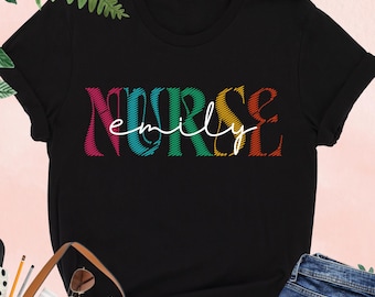 Personalized Nurse Shirt, Custom Nurse Name Tee, Gift For Nurse, Nurse Week Gift, Nursing School, Retired Nurse, Appreciation,New Nurse Gift