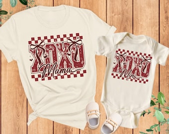 XOXO Mama Mini Valentine Shirt, Distressed Mama Mini Valentines Tee, Mommy And Me Matching Valentines Tees, Mother Daughter Valentines Gifts