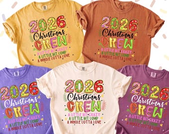 Comfort Colors® Preppy Christmas Crew 2026 Shirt, Christmas Tshirt, Christmas Family Tee, Matching Christmas, Christmas Party, Holiday Crew