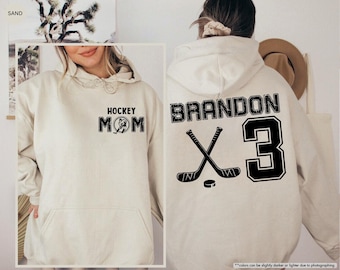 Custom Hockey Mom Hoodie, Hockey Mama Sweatshirt, Sports Mom Gift, Hockey Lover, Game Day Gift, Mother's Day, Mom Birthday, Hockey Fan Gift