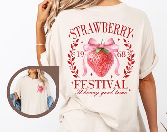 Comfort Colors® Strawberry Festival 1968 Shirt, Cottagecore Strawberry Tee, Strawberry Lover Gift, Gardener, Strawberry Season,Botanical Tee