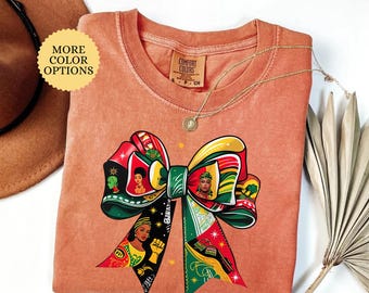 Comfort Colors® Juneteenth Coquette Bow Shirt, Black History Month Tee, Juneteenth Gift, Free-ish, African Woman, Historical Figures Shirt