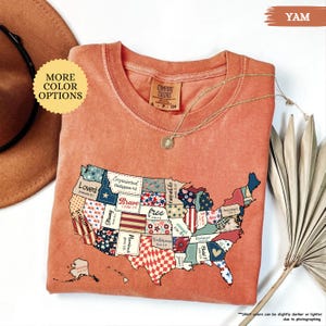 Comfort Colors® Retro Amerika USA Map Shirt, Gott sagt, du bist, Bibel Vers T-Shirt, 4. Juli Geschenk, USA Flagge, amerikanisches Mädchen, amerikanisches 1776 T-Shirt
