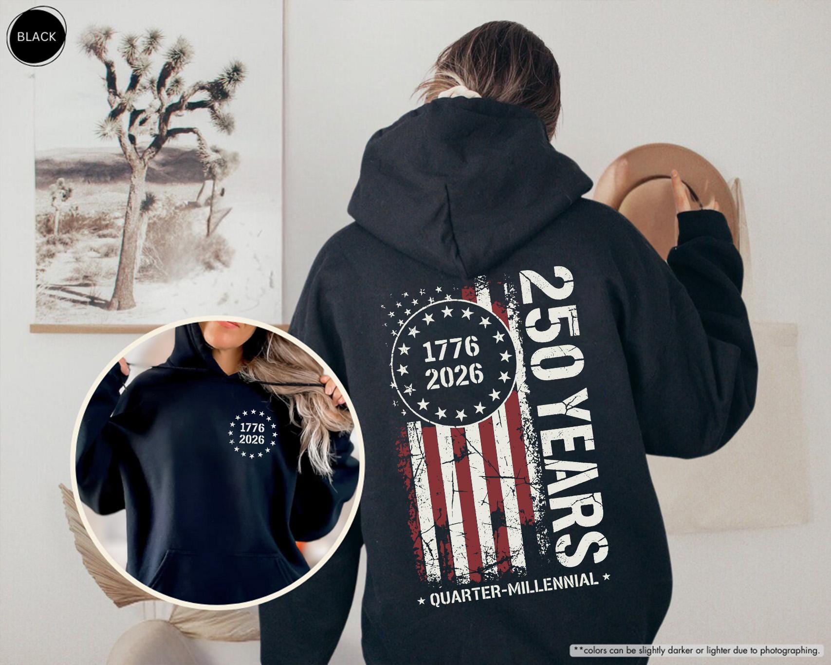 America 250th Anniversary Hoodie, Distressed USA Flag Sweatshirt