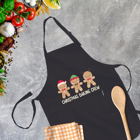 Christmas Baking Crew Apron, Cute Gingerbread Christmas, Christmas Group Gift, Matching Kitchen Apron, Winter Holiday,Christmas Cooking Gift