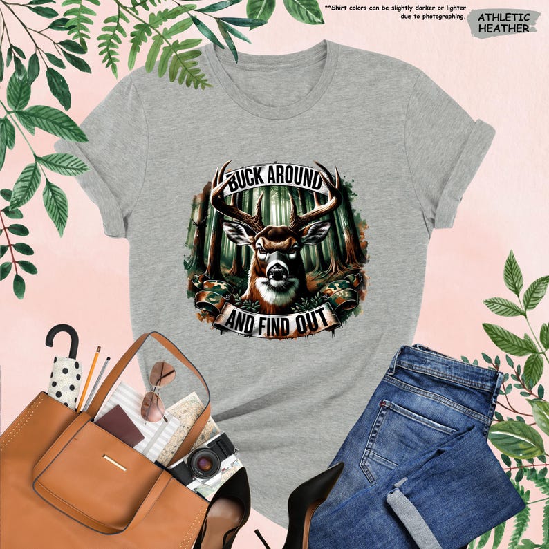 a t - shirt with a picture of a deer on it