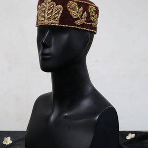 igbo red cap, chieftaincy, igbo royal, African Royal Cap, traditional igbo cap, chieftaincy cap, red igwe cap, Nigerian wedding, beaded cap