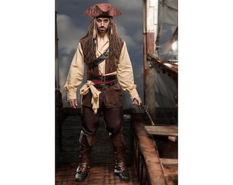 Jack Sparrow, Pirate costume, Couple Pirates of the Caribbean, Women pirate, Larp costume, viking costume, barbarian costume, larp cosplay