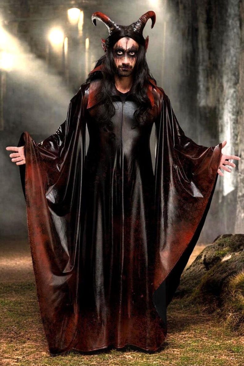 Witcher Demon Costume, Witch Larp Costume, Occult Costume, Couple