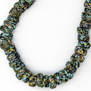 Antique End of Day Trade Beads 8mm Multicolor Rondelles 27&quot; Strand