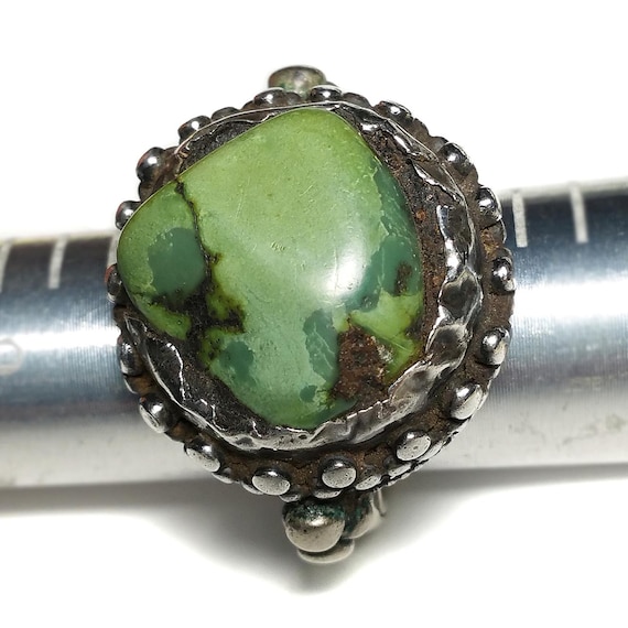 Vintage Tibetan Silver Ring With Turquoise Stone