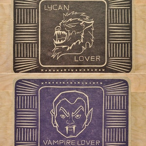 Zombie Mummy Yeti Cyclops Lycan Vampire Monster Letterpress Postcards image 4