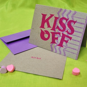 Schnarrige KISS OFF Letterpress Karte