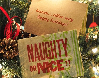 Naughty or Nice Letterpress Holiday Card