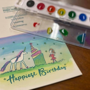 Kid Happy Birthday Card Letterpress Student Drawn Borderstar PTA Fundraiser image 2