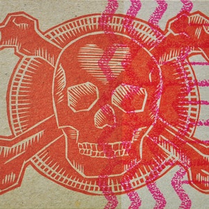 Skull and Crossbones hate you Anti-Valentine letterpress card image 4