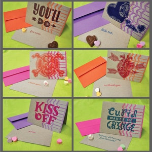 Anti-Valentinstag-Letterpress-Karten im 6er-Pack