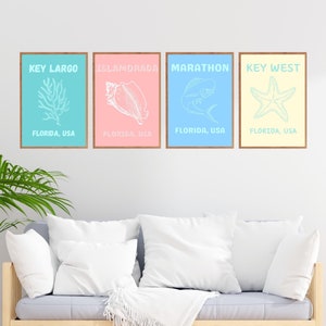 Florida Keys Wall Art Digital Prints Bundle, Key Largo, Islamorada, Marathon, Key West
