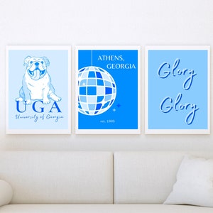 University of Georgia Cute Wall Art Digital Prints Bundle, dorm decor, wall decor, digital art