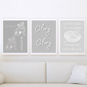 University of Georgia Cute Wall Art Digital Prints Bundle, dorm decor, wall decor, digital art