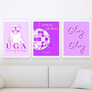 University of Georgia Cute Wall Art Digital Prints Bundle, dorm decor, wall decor, digital art