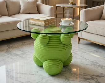 Parametrischer Couchtisch Design - Skulpturaler Holzfuß, Glasplatte (Digitaler Download)