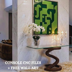 Parametric Console Table Cnc Files, Dxf Svg Pdf Woodworking Plans, Free Geometric Wall Art Digital Download
