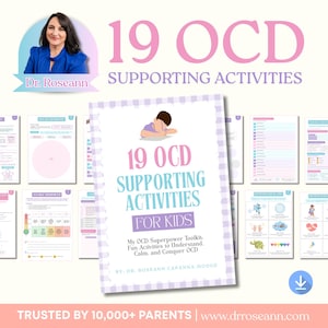 OCD-terapiövningsblad för barn | 19 aktiviteter för emotionell reglering (digital nedladdning)