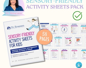 Sensorische freundliche Aktivitätsblätter für Kinder | Eltern und Kind | Reizvolles Set