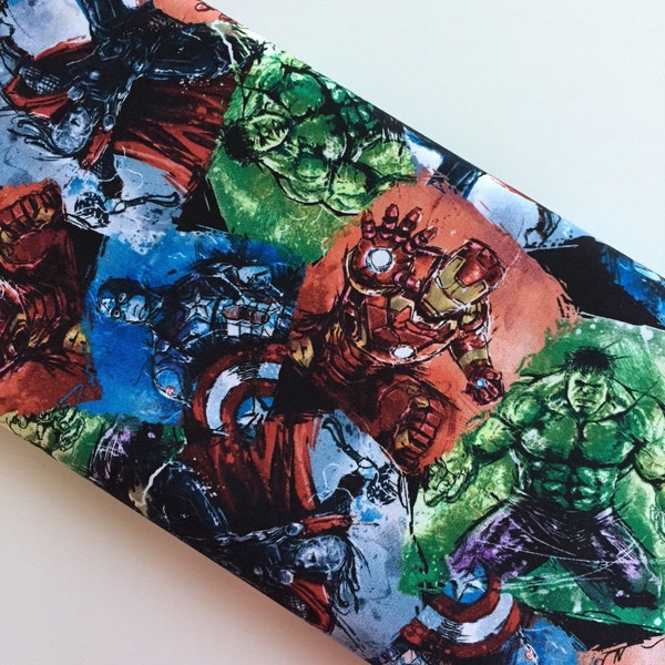 Marvel Avengers Character Patch Blocks cotton woven by the yard