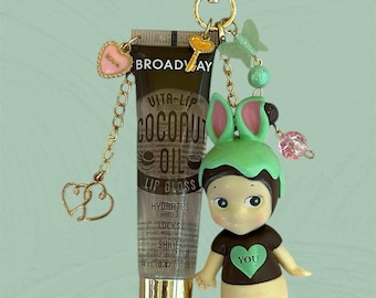 Sonny Engel Geschenke der Liebe (rechts) Sie Kaninchen Lipgloss Bead & Charm Schlüsselbund