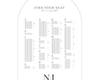 Plano de asientos para boda en acrílico Essential Calm - 91 x 61 cm