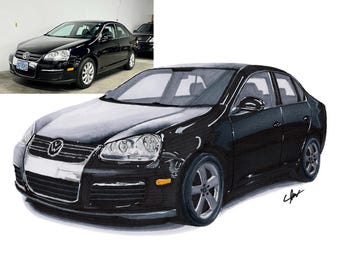 Custom Realistic Car Drawing From Photo | Original | Hand Drawn | Alcohol Marker/Colour Pencil Art | Birthday/Christmas Gift | Wall Decor