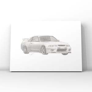 Nissan Skyline GT-R R33 | Realistic Car Drawing | Print | Hand Drawn | Pencil Art | Birthday/Christmas Gift | Wall Decor