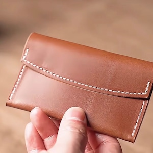 Handmade genuine leather card case Handmade wallet