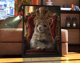 Royal Chinchilla Portrait - Individuelle Haustier Wandkunst