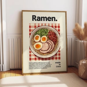 Ramen-poster - voedselposter - keukendecor - keukenafdruk - Chinees eten - Japans eten - Aziatische keukenkunst - voedsel muurkunst - ramen kunst
