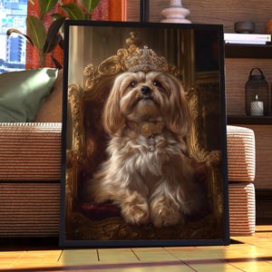 Lhasa Apso Royal Portrait - Dog Poster - Pet Portrait - Custom Pet Art - Lhasa Apso Art - Dog Wall Art - Gift for Lhasa Apso Lover - Pet Dog
