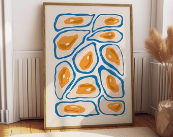 Oysters Poster - Food Poster - Kitchen Decor - Kitchen Print - Seafood Wall Art - Gift for Oysters Lover - Oysters Art Trendy Kitchen Art