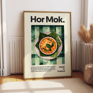 Hor Mok Poster - Food Poster - Kitchen Decor - Kitchen Print - Thai Food - Thailand Wall Art - Thai Cuisine Art - Food Wall Art - Hor Mok