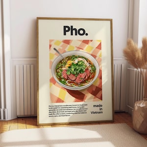 Pho Poster - Food Poster - Kitchen Decor - Kitchen Print - Vietnamese Food - Vietnam Wall Art - Vietnam Cuisine Art - Food Wall Art - Pho