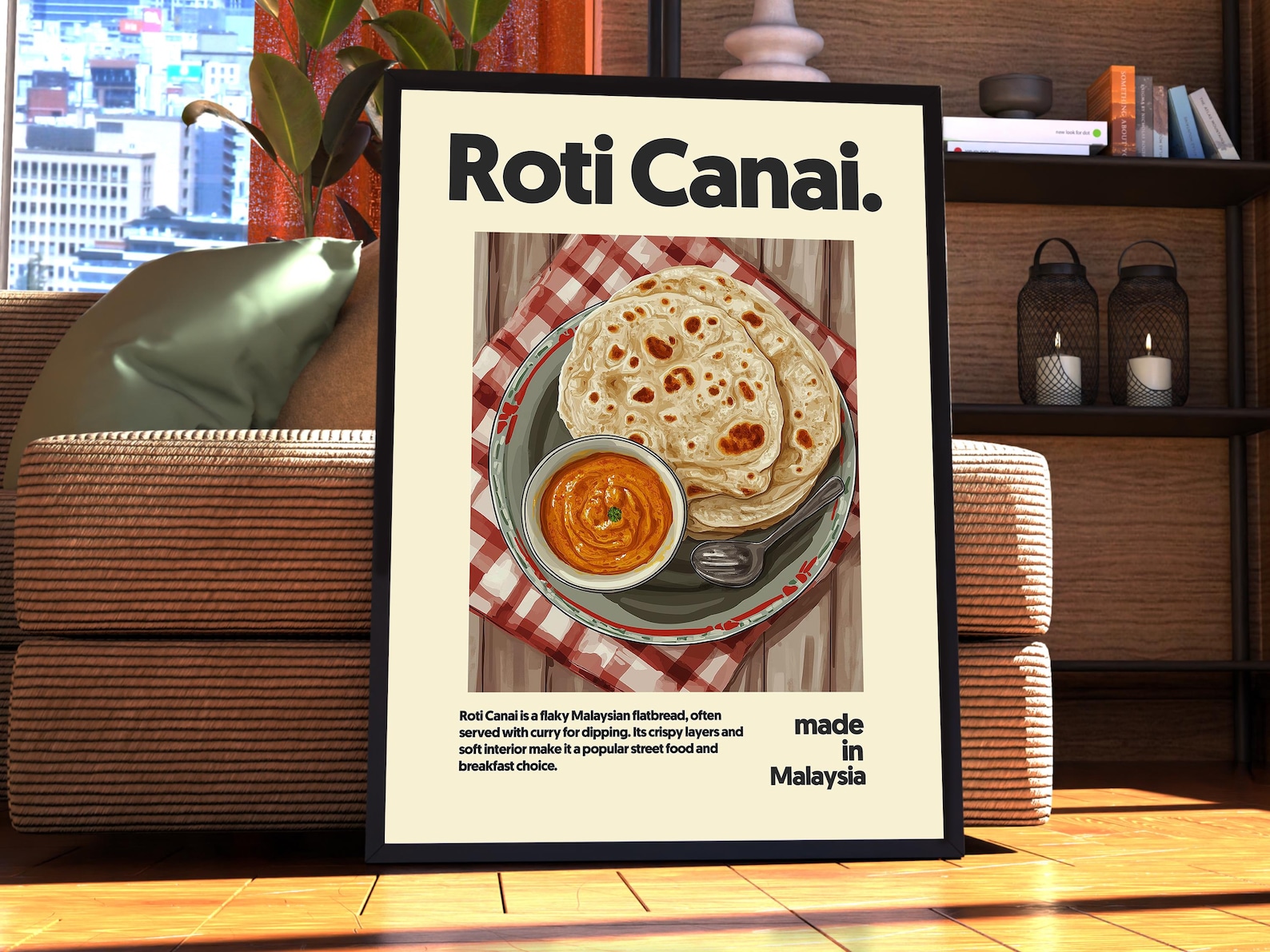 Flyer Roti Design Roti Canai Poster - Food Poster - Kitchen Decor - Kitchen Print ...