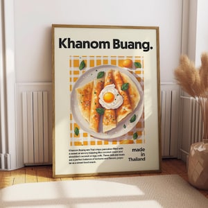 Khanom Buang Poster - Food Poster - Kitchen Decor - Kitchen Print - Thai Food - Thailand Wall Art - Thai Cuisine Art - Food Wall Art