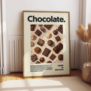 Chocolate Poster - Chocolate Art - Kitchen Decor - Kitchen Print - Cafe Poster - Gift for Chocolate Lover - Chocolate Print - Pudding Art