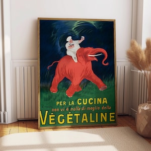 Póster de cocina vintage - Impresión artística publicitaria vintage - Impresión de póster de chef - Anuncio de la vieja escuela - Impresión de póster vegetal - Arte vegetal