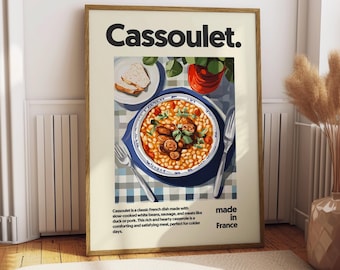 Cassoulet Poster - Food Poster - Kitchen Decor - Kitchen Print - French Food - France Food Wall Art - Food Wall Art - Cassoulet Art Food
