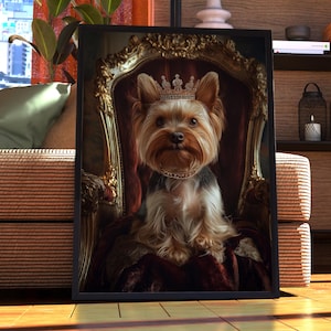 Yorkshire Terrier Royal Portrait - Hunde Poster - Haustier Portrait - Individuelle Haustier Kunst - Yorkshire Terrier Kunst - Hunde Wandkunst - Geschenk für Terrier