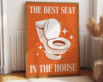 Funny Bathroom Poster – Toilet Wall Art, Humorous Restroom Decor