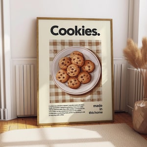 Cookies Poster - Food Poster - Kitchen Decor - Kitchen Print - Baking Poster - Gift for Baker - Cookies Wall Art - Food Wall Art - Baking